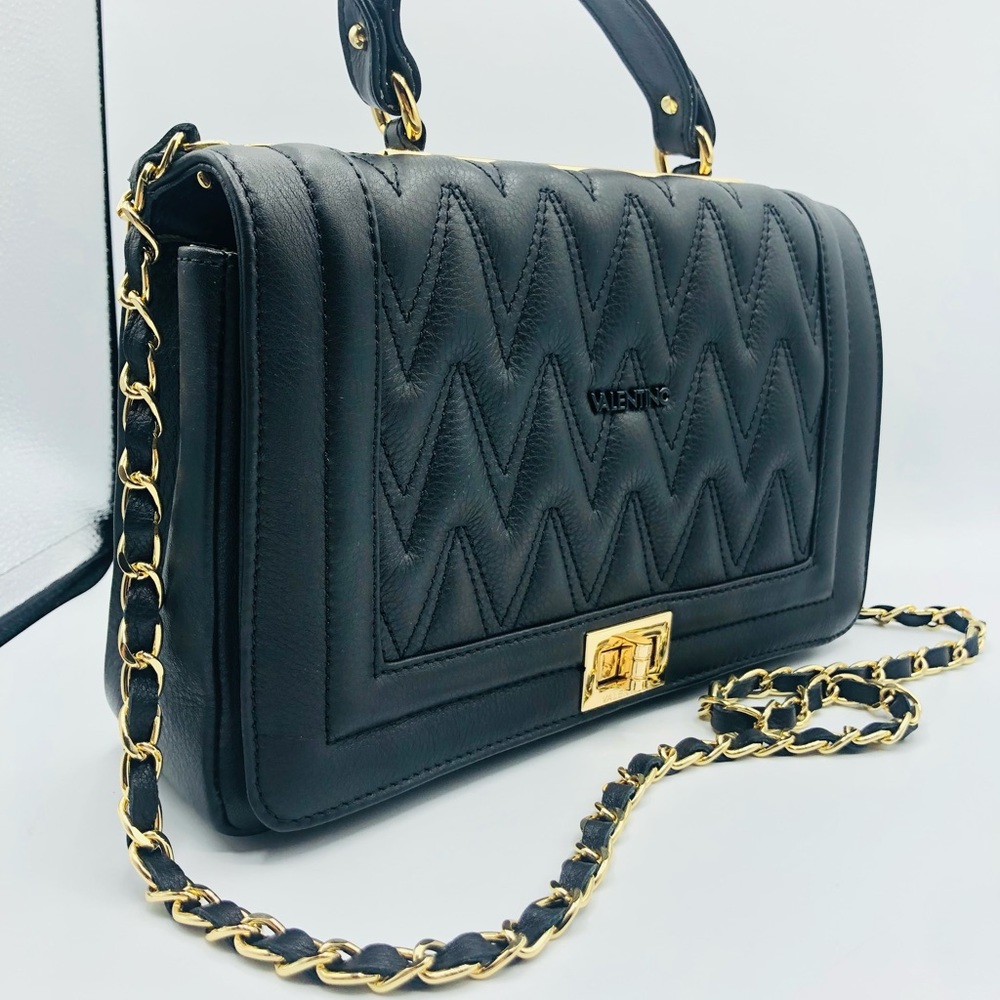 VALENTINO Black Leather Crossbody Handbag! - Picture 3 of 10